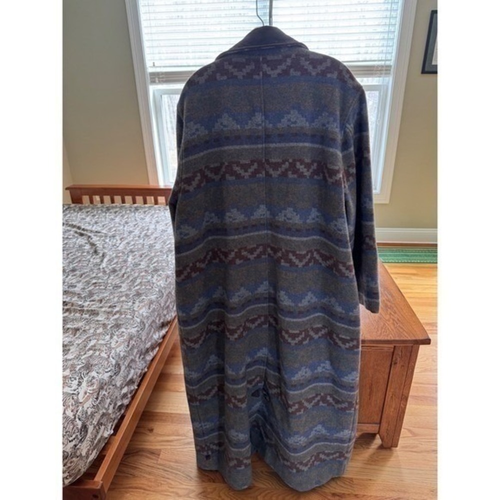 Woolrich Vintage Southwestern Aztec Wool Blanket Trench Coat - 2XL Women's warm - Picture 2 of 11